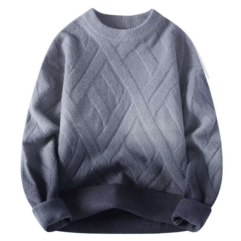 Men's Round Neck Sweater for Autumn and Winter,Korean Style Thickened Sweater4