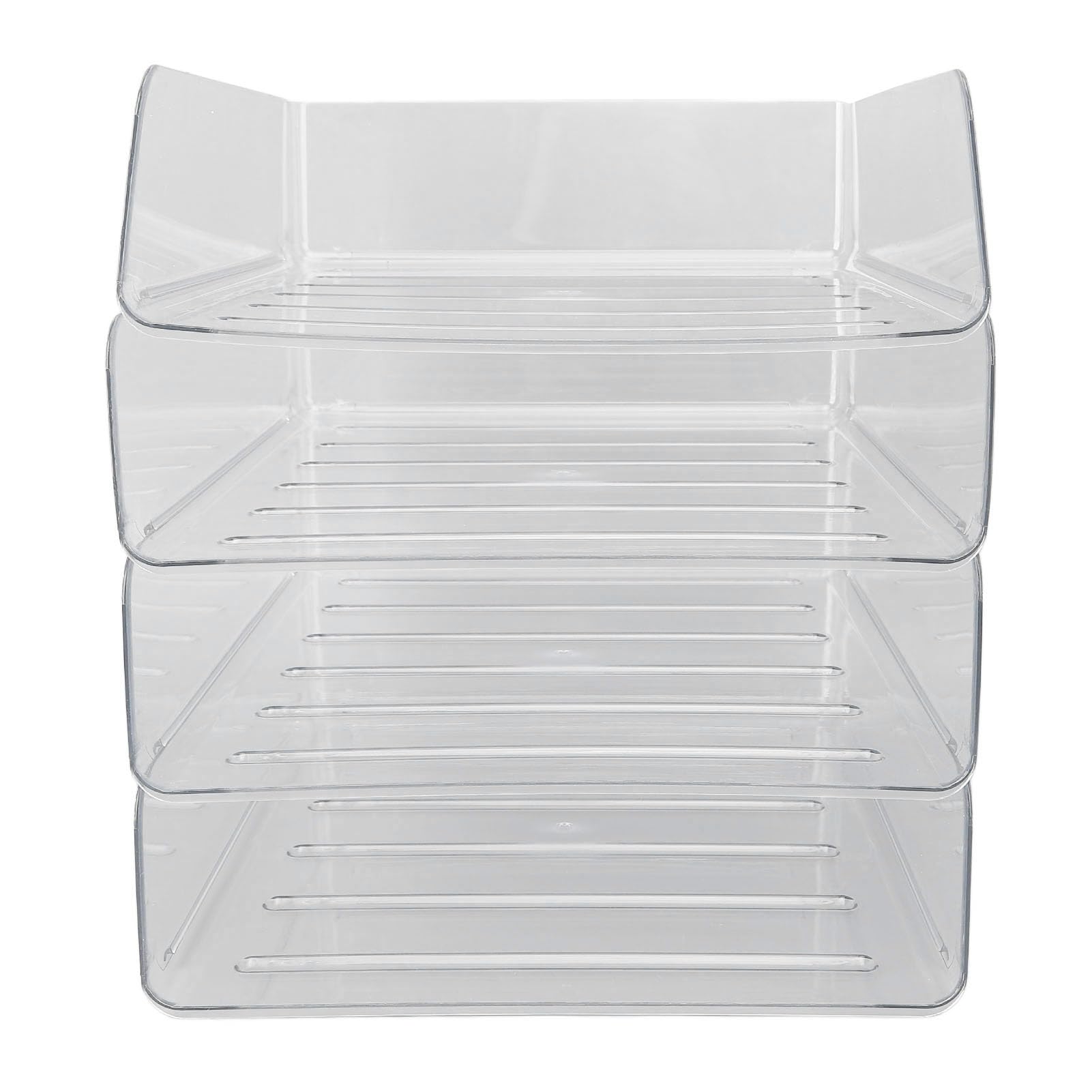 Schreibtisch-Briefablage-Set, 4 Schichten, verdickt, transparent, multifunktional, stapelbar, A4-Papierablage, Organizer für Zuhause