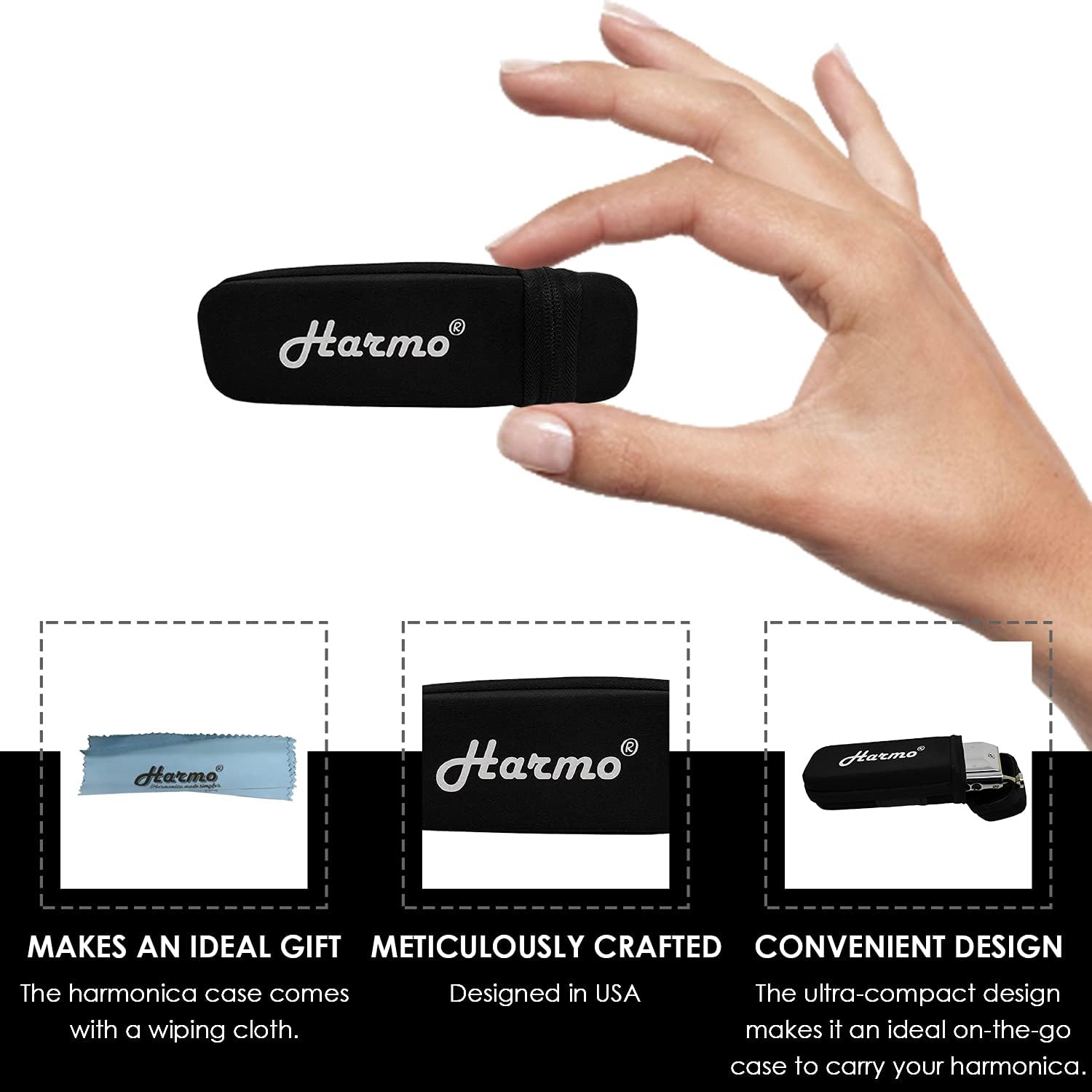 Buy Harmo Harmonica Case for 12 Hole Chromatic Harmonica Harmonica