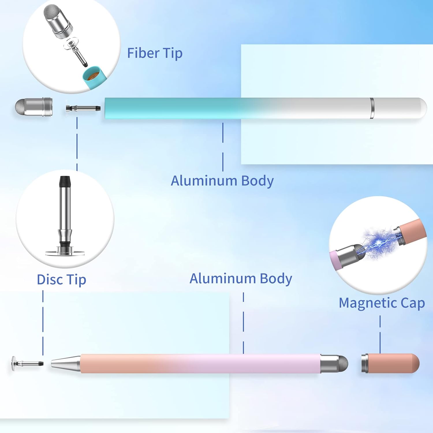 Stylus Pens for Touch Screens, 2 in 1 Sensitivity & Precision Stylus Pen for iPad, Stylus Pencil Compatible with iPhone, Apple iPad, Android, Tablets and All Universal Touch Screen (4 Pack) … : Cell Phones & Accessories