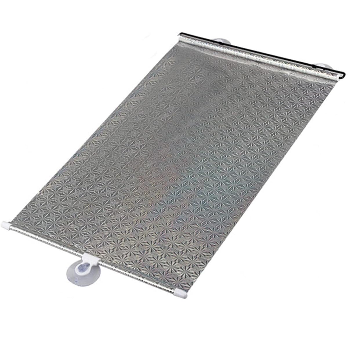 No Drilling Retractable Portable Window Blinds, Blackout Window Shades Roller Blinds, Pull Down Shade Retractable for Car Door Bedroom(Silver,60x170cm)