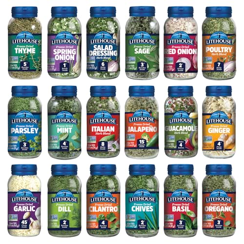 Litehouse Freeze-Dried Herbs All 18 Herbs and Blends Variety Gift...