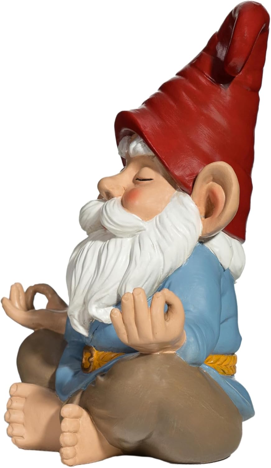 Zen Garden Gnome Statue, 7.5" Meditating Yoga Gnome, Outdoor Indoor Figurine for Patio Lawn Yard, Handcrafted Peaceful Meditation Sculpture, Unique Home Decoration Gift for Women Men