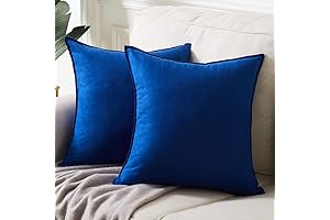Fancy Homi Decorative Faux Suede Blue Pillow Covers