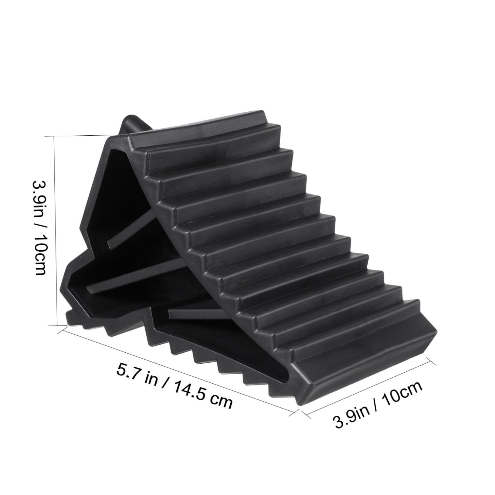 JECOMPRIS Stylish Black Tire Stoppers Wheel Chocks for Trucks Cars Built-in Handle Non-slip Base