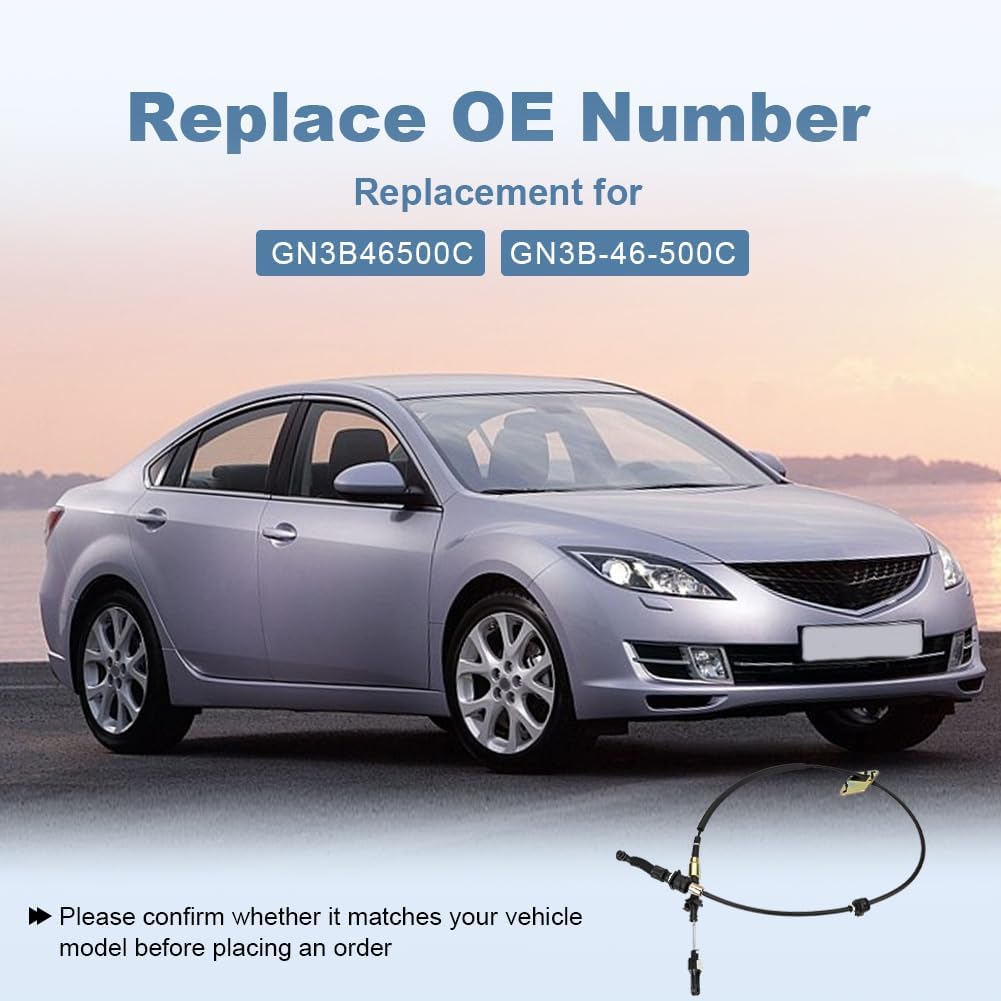 WMPHE Automatic Transmission Shift Cable Compatible with Mazda 6 2.3L L4 3.0L V6 2006 2007 2008 Replacement for GN3B46500C GN3B-46-500C Gearshift Control Lever Selctor