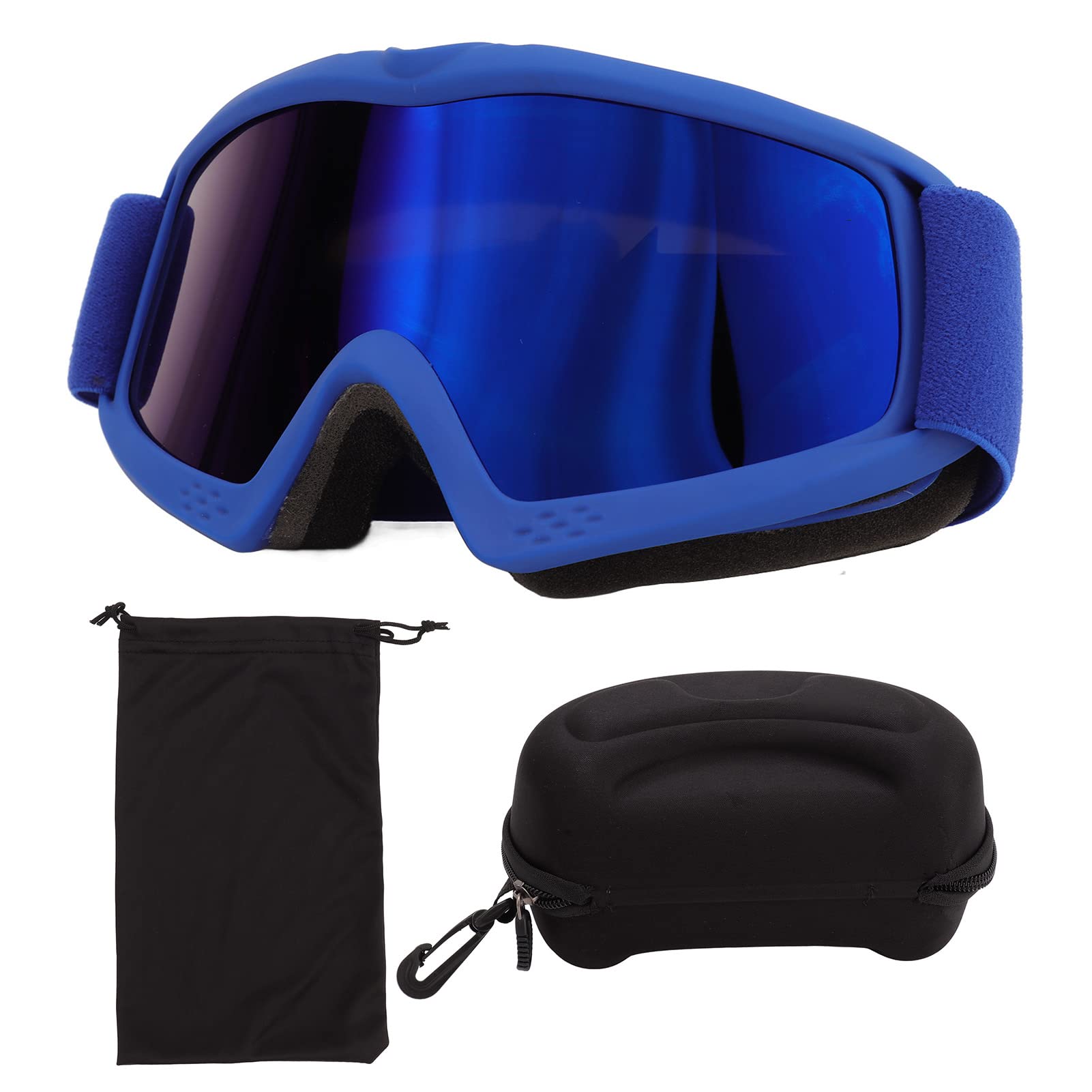 Lunettes de Ski Shanrya, Lunettes de Ski Anti-UV HD pour Enfants, Verres à revêtement HD réglables pour Le Ski (Bleu)