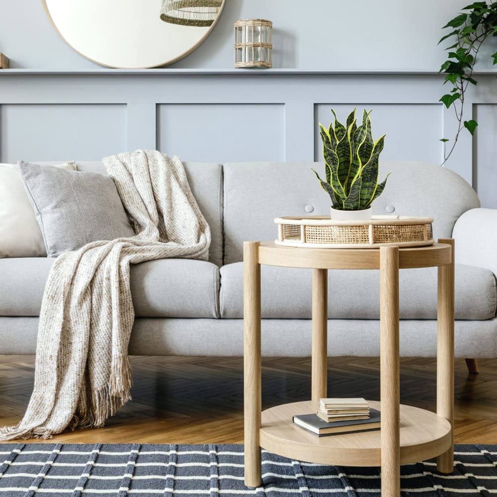Hollyone Pianta artificiale di serpente in vaso bianco, pianta finta in vaso per tavolo, gialla e verde finta Sansevieria per decorazione domestica, cucina, bagno, soggiorno, decorazioni per mensole