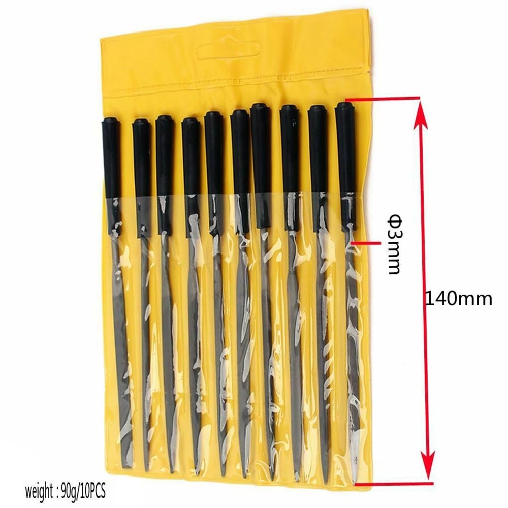 RuiJOTWAT Luthier Needle File Set (10) Guitar Nut Slot Fret Dressing Files Tool - Image 2