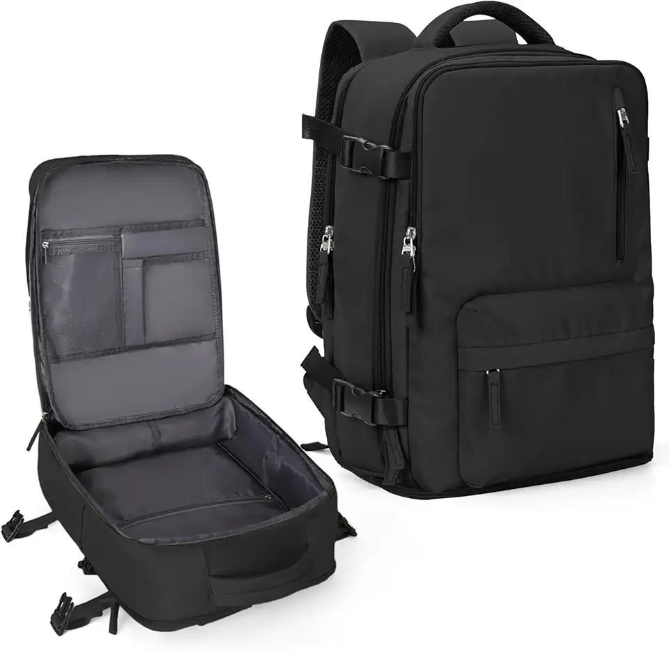 Mochila coowoz de viagem esportiva unissex, bagagem de cabine, aprovada por companhias aéreas, para notebook, A - Preto, Large