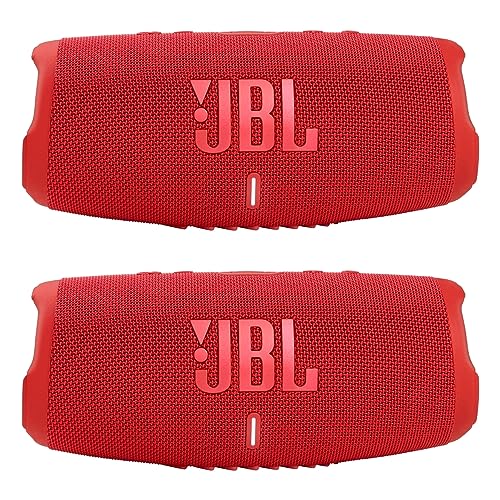 JBL Charge 5 - Waterproof Portable Bluetooth Speaker - Red/Red (Pair)