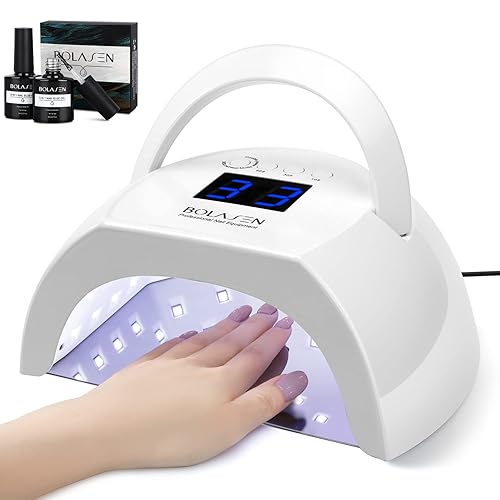 BOLASEN Lámpara de uñas LED UV con 2 piezas 5 en 1 pegamento de uñas de gel - I2 Plus