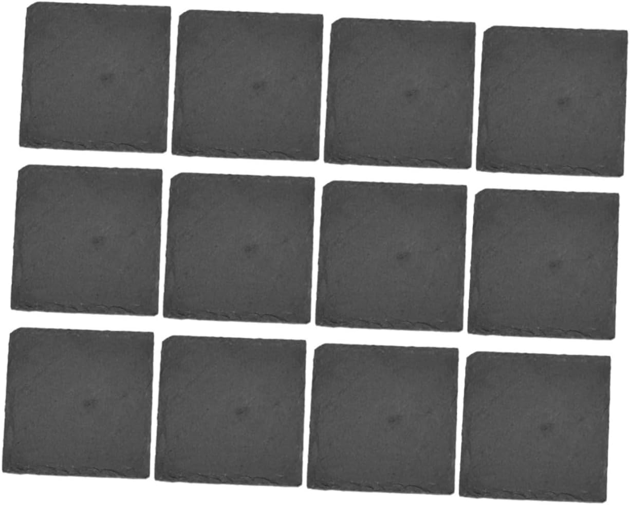 Alipis 12Pcs Stone Drink Coasters Square Decorative Cup Coaster Heat Resistant Scratch for Bar Kitchen Home Table Protection 12pcs