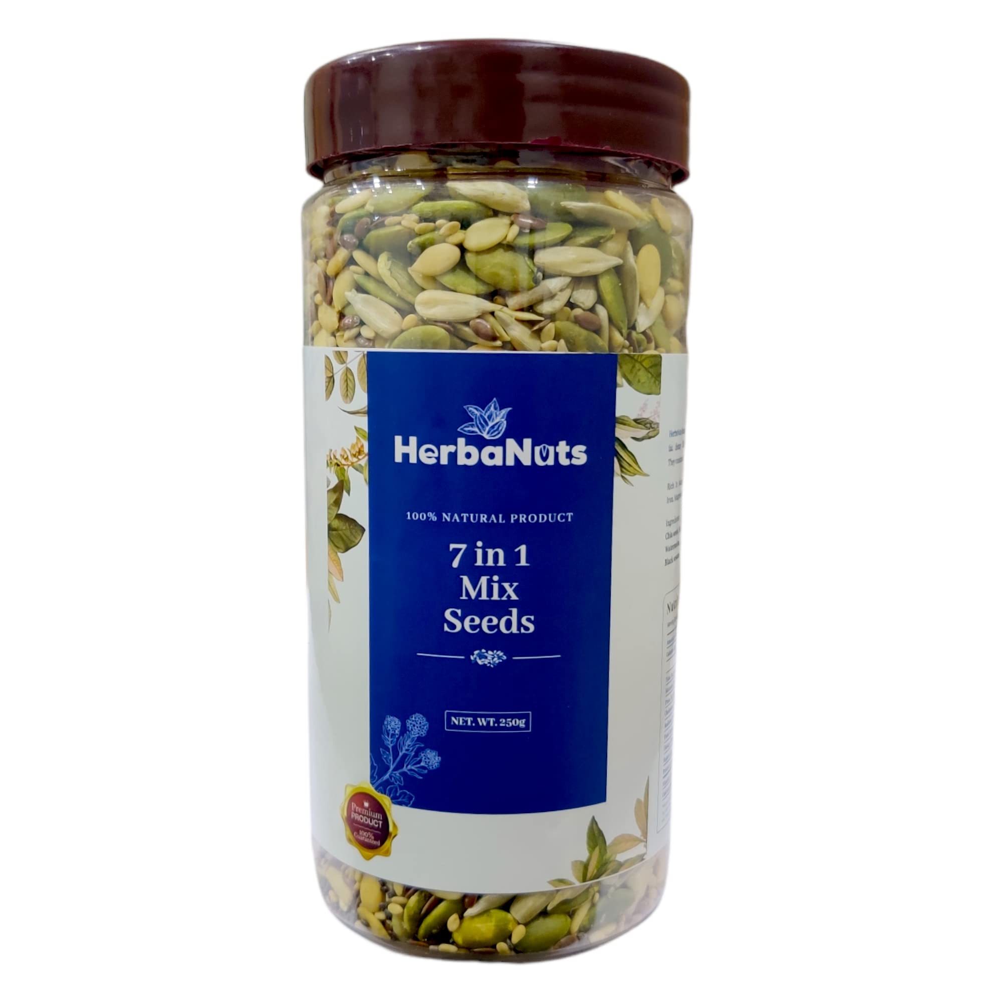 Herbanuts Healthy Roasted Seeds 800gms, Healthy Roasted Super Seeds Combo Pack, Seeds Mix for Eating, Roasted Salted Seeds Mix, Super 7 in 1 Seeds Mix, Roasted Seeds Jar Pack (B09TTP7BXM) Amazon Price History, Amazon Price Tracker