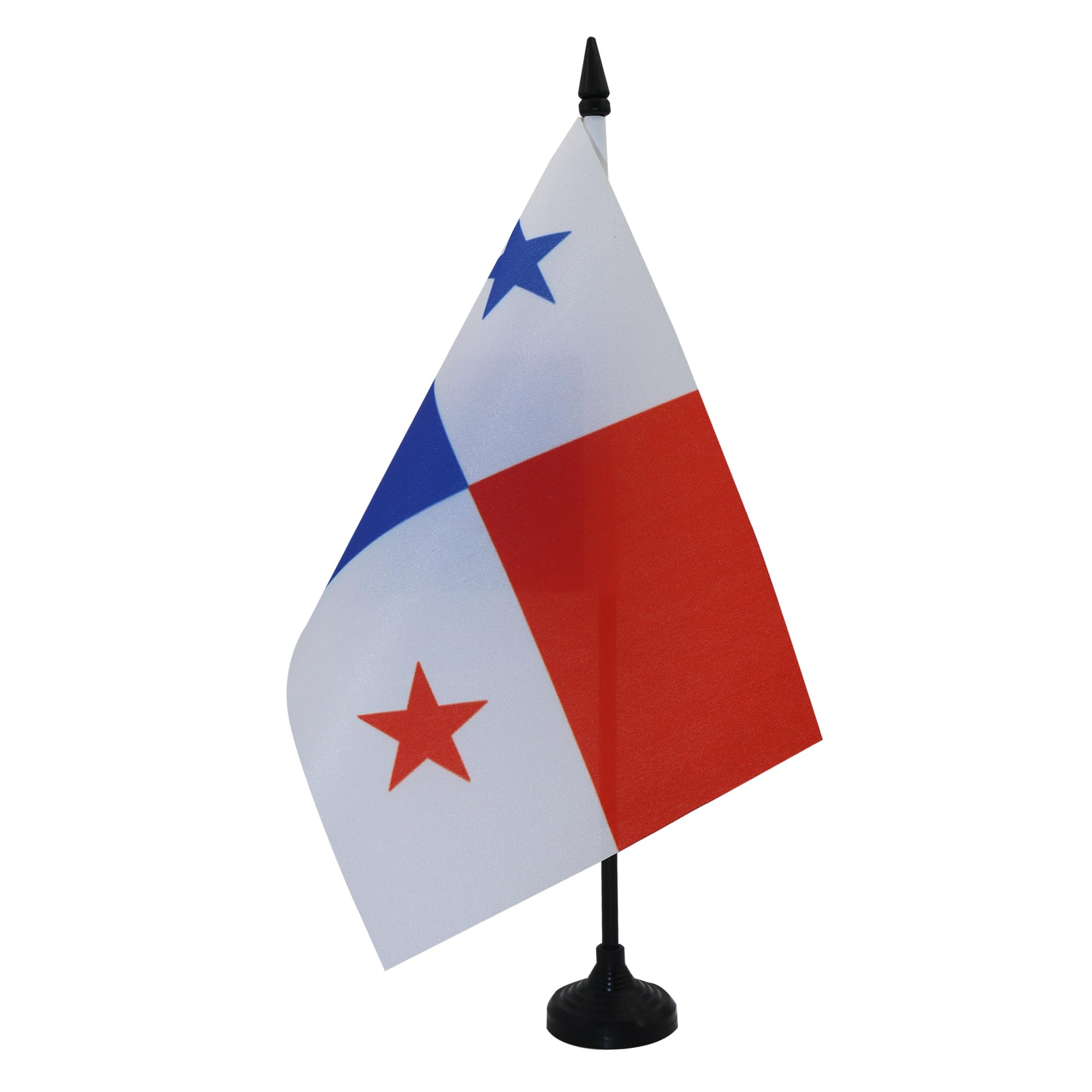 Panama Table Flag 5'' x 8'' - Panamanian Desk Flag 21 x 14 cm - Black plastic stick and base - AZ FLAG