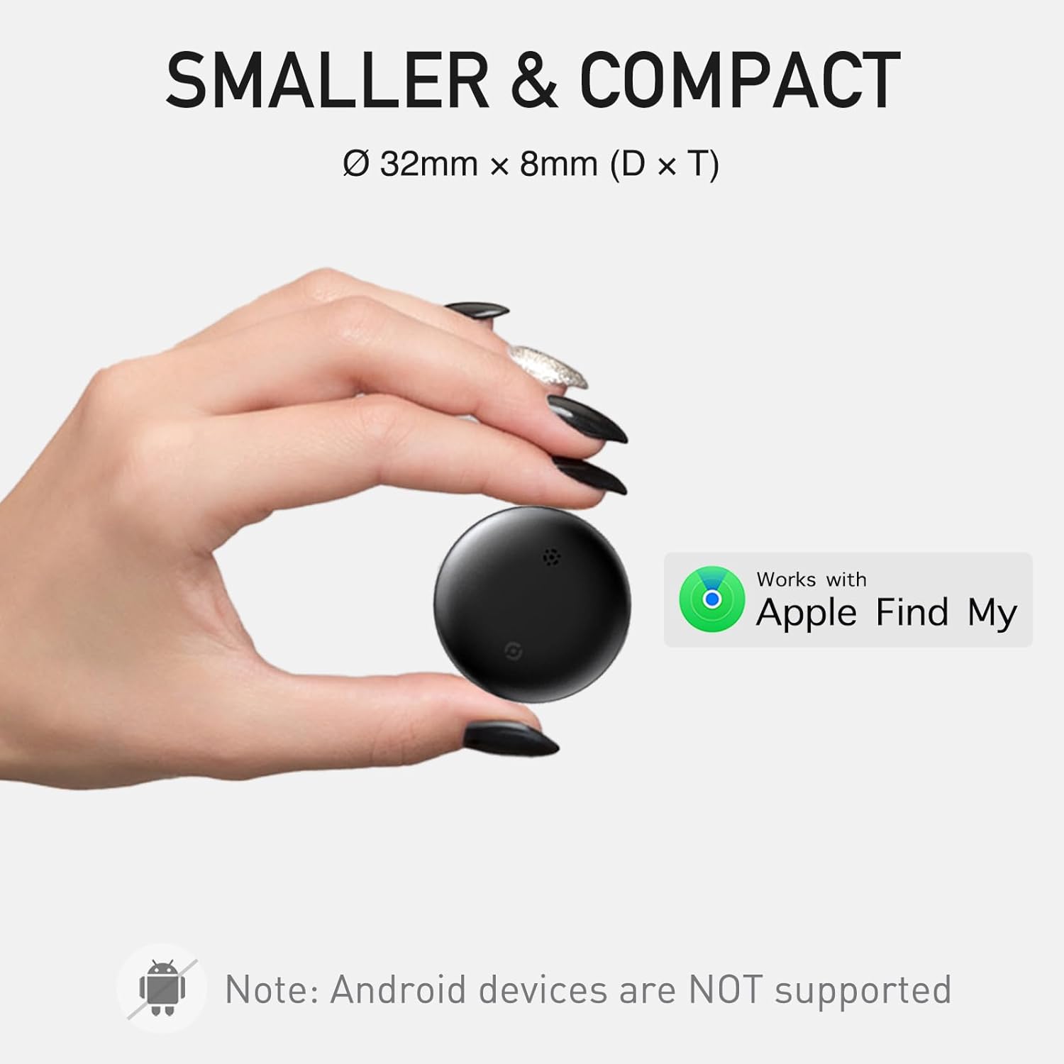 4-Pack Air Tracker Tags: [Apple MFi Certified] Works with Apple Find My (iOS Only) for Worldwide Tracking, Bluetooth Locator with Replaceable Battery for Keys, Pets, Cars, Luggage, Backpacks