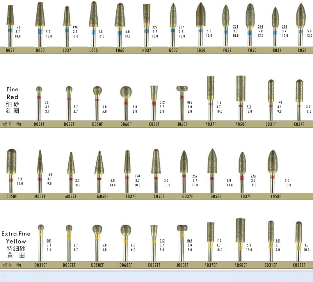 Sintered Diamond Bur,2.35mm HP Low Speed Grinding Polishing Bit for Drill,10 PCS per Lot