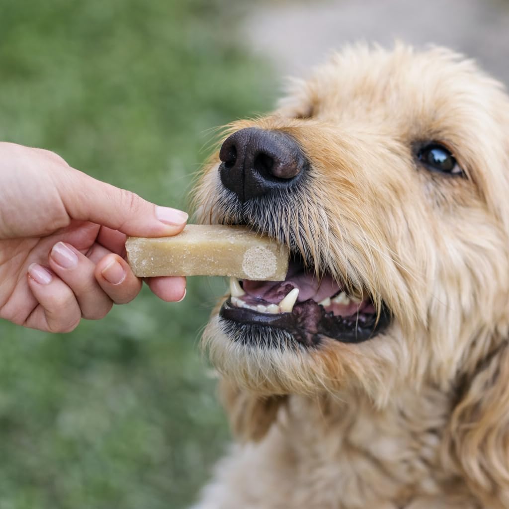 Munchy Bones Peanut Butter Dog Chews - 14 Chews Medium Large Dogs Rawhide Free Long Lasting Durable Highly Digestible Helps Control Plaque Tartar Made in USA Dog Treats All Life Stages Puppy Senior