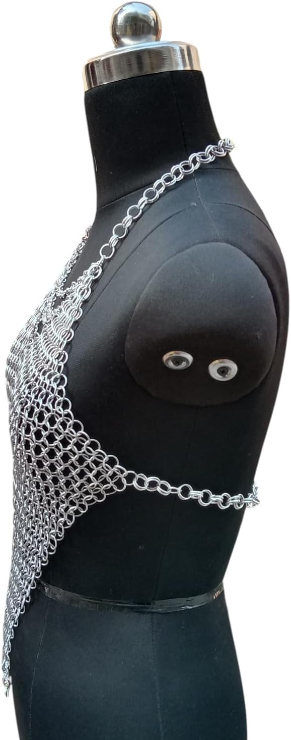 Women’s Handmade Aluminium Chainmail Top – Lightweight Medieval & Fantasy Armor for Cosplay, LARP and Renaissance Wear