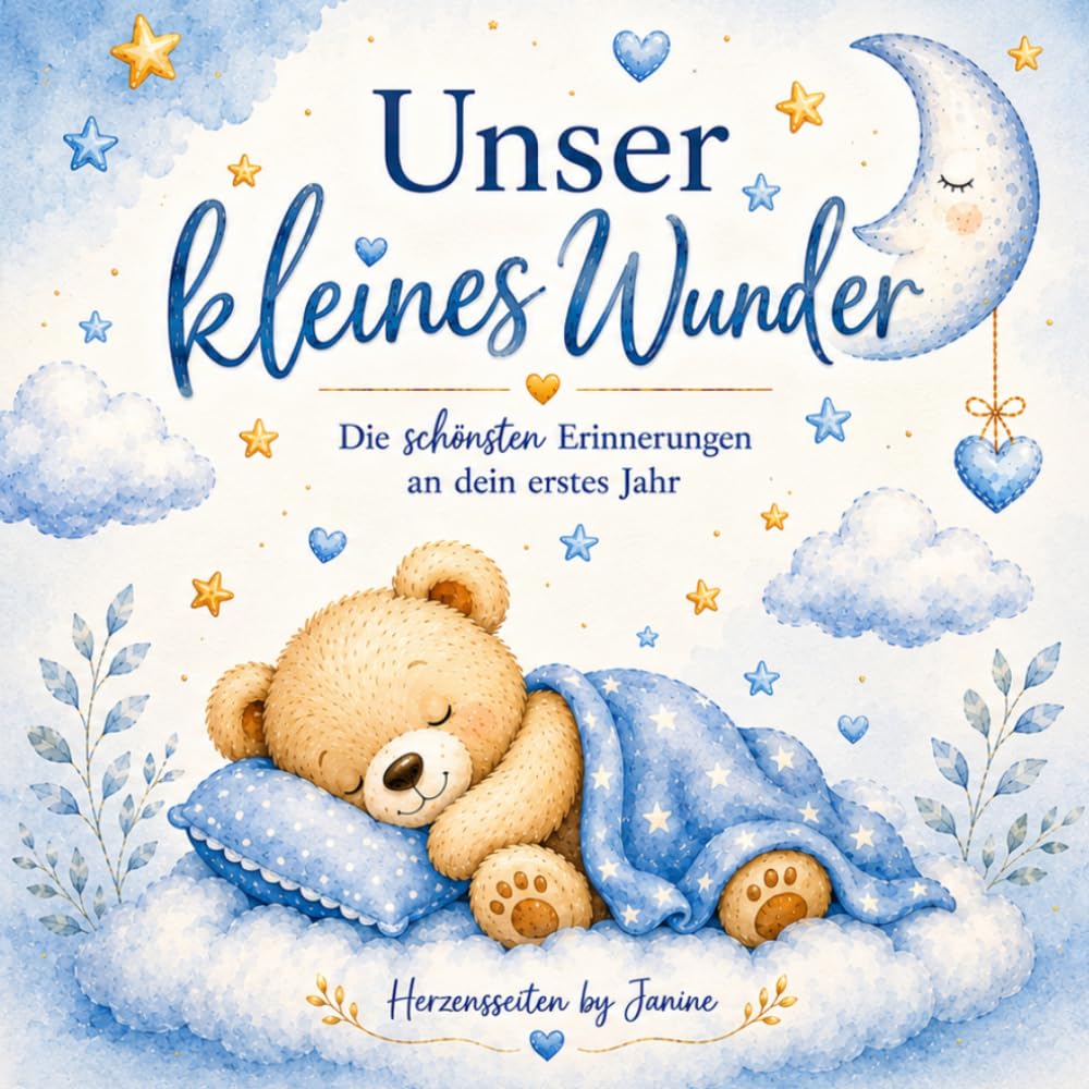 Unser kleines Wunder: Liebevoll gestaltetes Erinnerungsbuch zum Ausfüllen für Babys erstes Jahr mit Meilensteinen, Fotos und besonderen Momenten