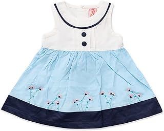 فستان كاجوال أزرق فاتح للبنات البيبي مطرز بزينة من لوفلي لاند