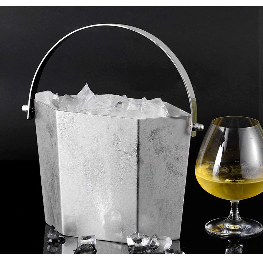Cubitera/Enfriador Bar de acero Inoxidable Cerveza cóctel Cubo de Hielo Restaurante hogar champán Cubo portátil Creativo Hexagonal Bebida Cubo de Hielo Cubiteras Botellas