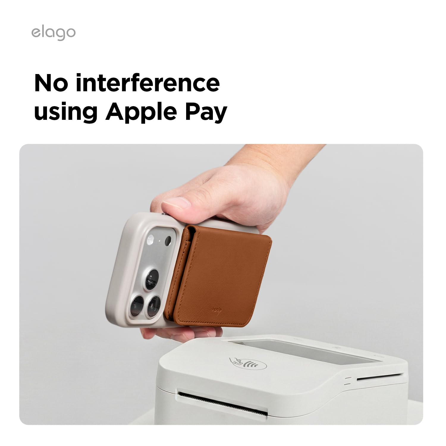 elago Magnetyczny Portfel ze Skóry Wegańskiej, Etui na Karty (3 Karty) Kompatybilny z MagSafe – Bezpieczny Portfel na Telefon, Ochrona przed Zarysowaniami i Uszkodzeniami (Brązowy)