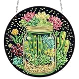 Haute qualité : ce pendentif d'art en diamant unilatéral est fabriqué en PET de haute qualité, léger et robuste, pas facile à casser ou à porter. La colle appliquée dans le kit de pendentif de peinture au diamant a une forte adhérence, ce qui peut facilement fixer le diamant sur la planche en PET, ne tombe pas facilement et peut être conservé pendant une longue période