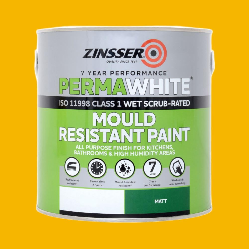 Paint Stop Mixed Colour Zinsser Permawhite Interior Matt Ral 1021 2.5L