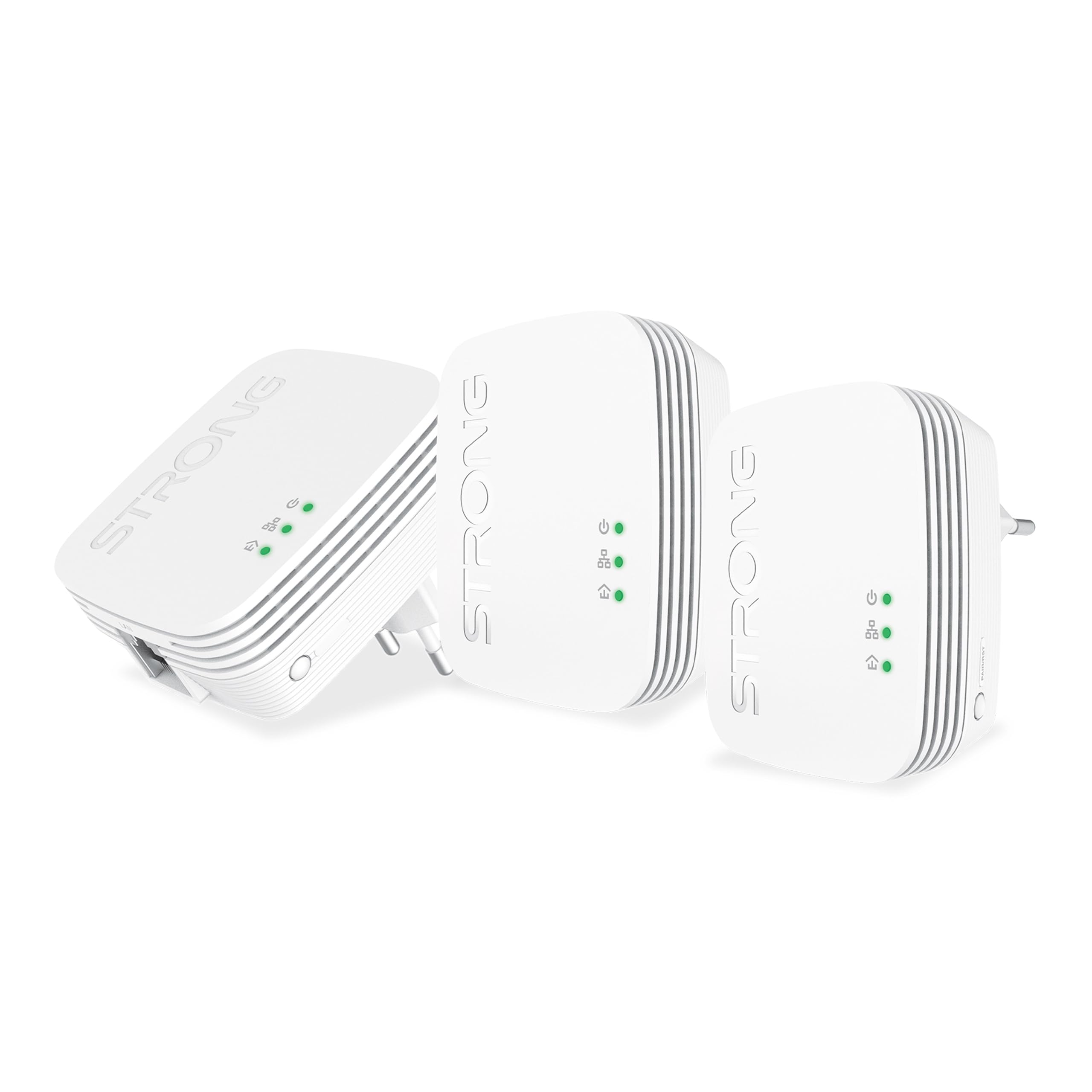 Kit Powerline 600 Triple Mini - 3 Adattatori 600 Mbps, Portata 300m Per Internet Veloce