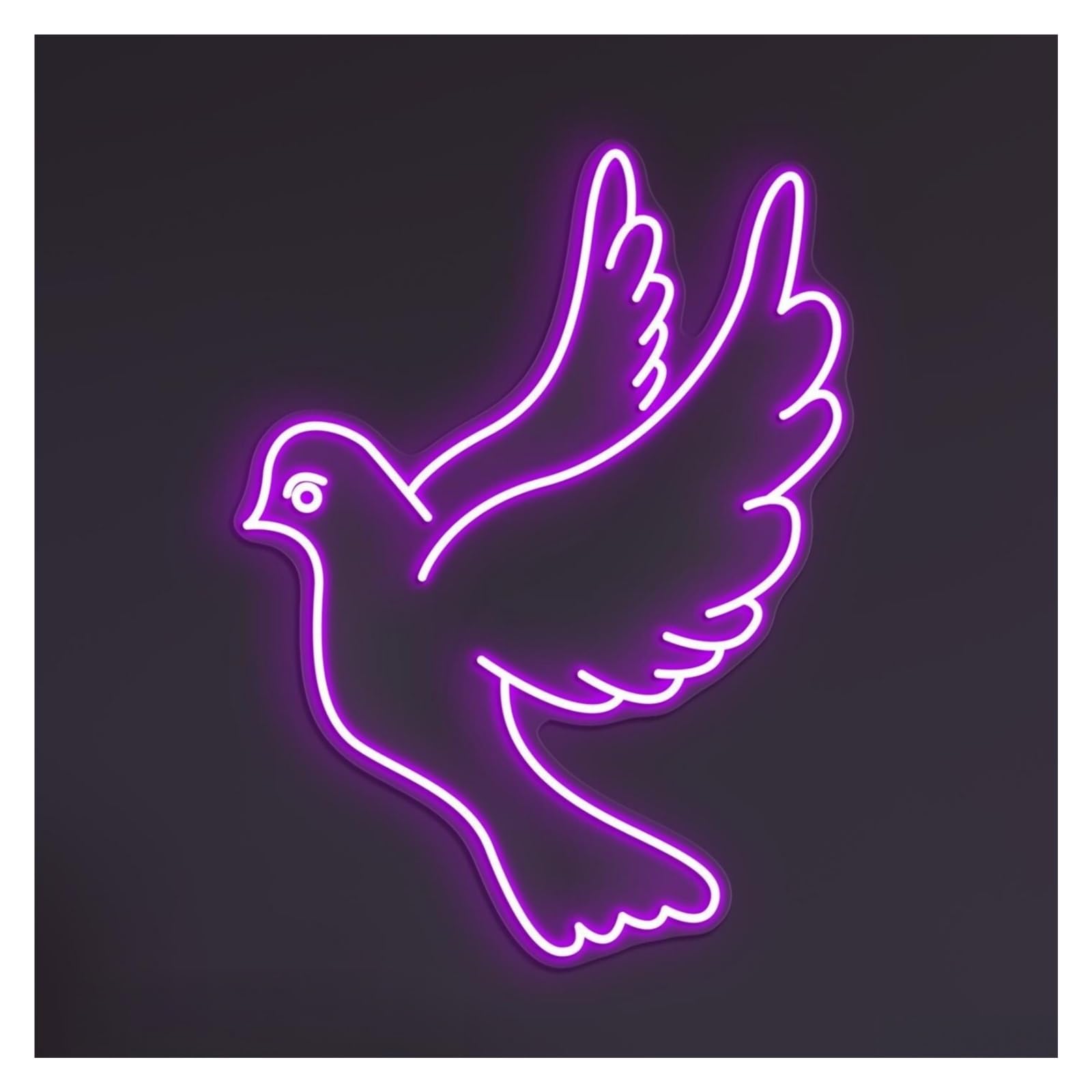 RONGCH Hanging Art Signs Flying Dove Neon Sign, Suitable for Kids Room Decor with Brightness Adjustable 44cm