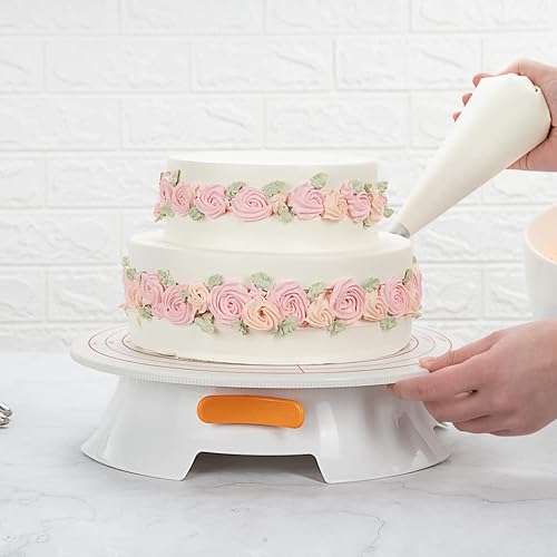 Miniatura 6 de Restaurantware Pastry Tek - Soporte giratorio redondo de plástico blanco para tartas, base antideslizante, 12 pulgadas, caja de 1 unidad