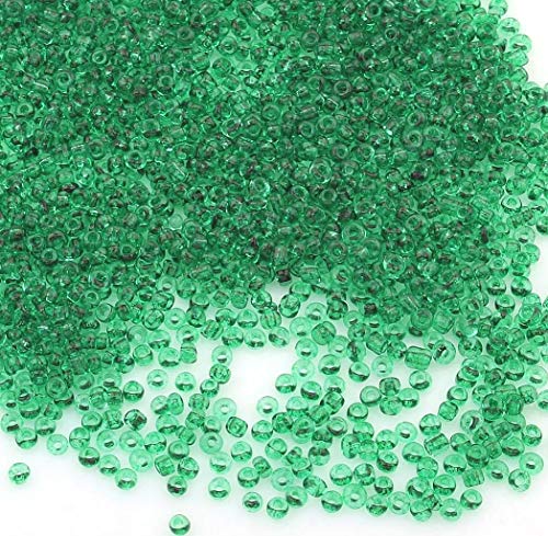 6500 pieces glass seed beads 2 mm transparent colour set, 17 colours, 11/0, pony beads, clear mini children's beads