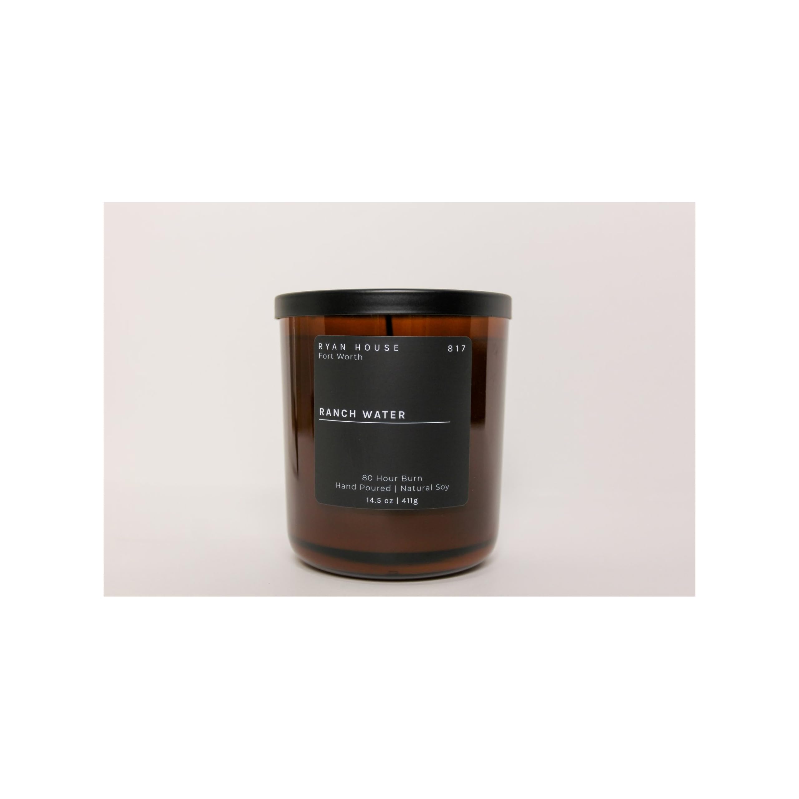 Vela votiva perfumada de soja natural vertida a mano de 14.5 onzas cuidadosamente diseñada éticamente elevada, para el hogar u oficina, agua de rancho
