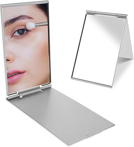 Espejo compacto pequeño, espejo de bolsillo, espejo de viaje, mini espejo de maquillaje, espejo portátil plegable para bolso, escritorio, mesa,