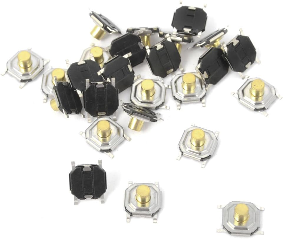 Sourcingmap 25Pcs Momentary Tact Tactile Push Button Switch 5mmx5mmx3mm 4-pin