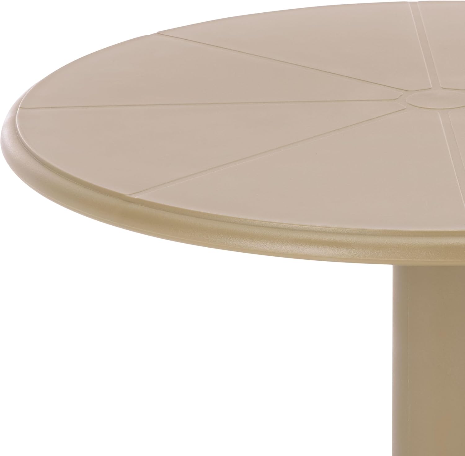 SAFAVIEH Outdoor Patio Furniture Collection – Stella Beige Round Bistro Table, Fully Assembled Outdoor Patio Table, Compact Modern Design, Weather-Resistant Accent (PAT4705B)