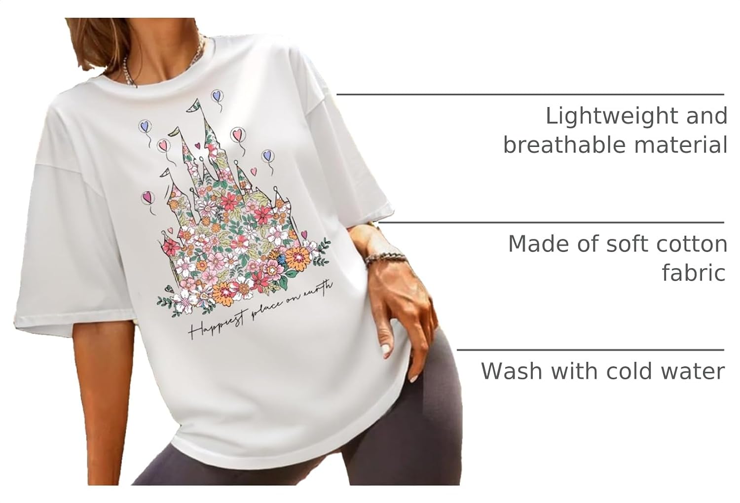 Flafens Graphic Tees T Shirts for Women - Cute Womens T-Shirts Cotton Tshirts Tops Teens Girls image 4