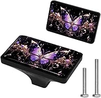 Vista 5 de LORVIES Paquete de 4 pomos decorativos de 1.65 pulgadas para gabinete, rectangulares de vidrio ABS con un solo agujero, manijas de puerta de cajón