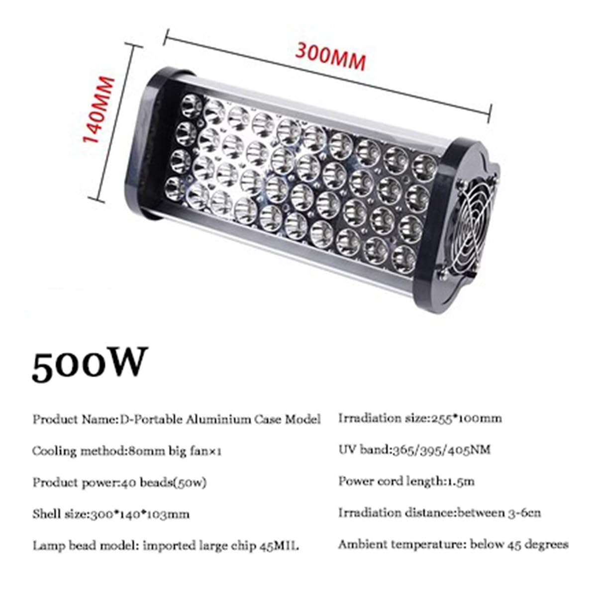 UV Gel Luce di polimerizzazione,500W 1000W 1500W 2000W UV colloidale Lampada di polimerizzazione Adatto per l'inchiostro Verde Olio Esposizione Stampa,polimerizzazione Resina fotosensibile,500W