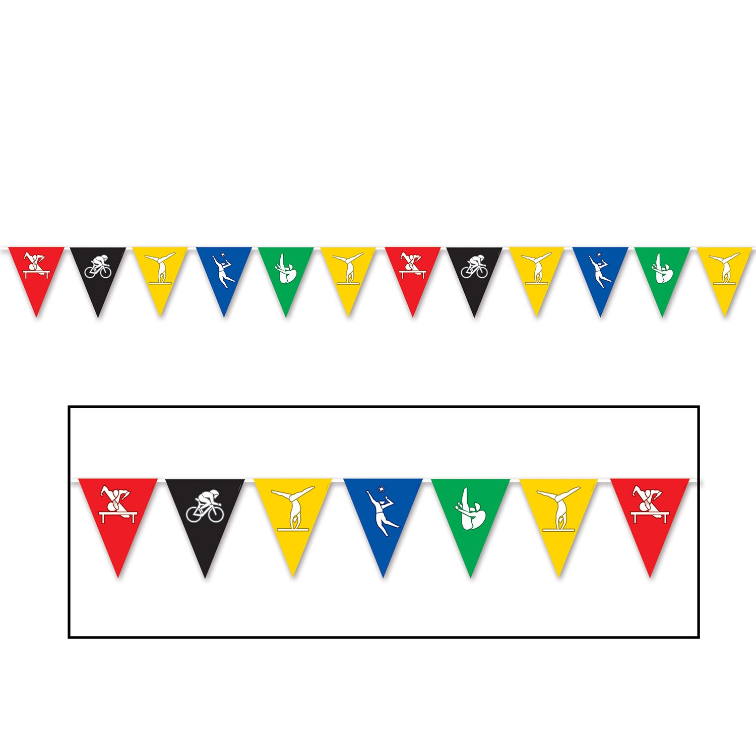 Beistle 59870 Multicolor Summer Sports Pennant Banner-1 Pc, Cardboard