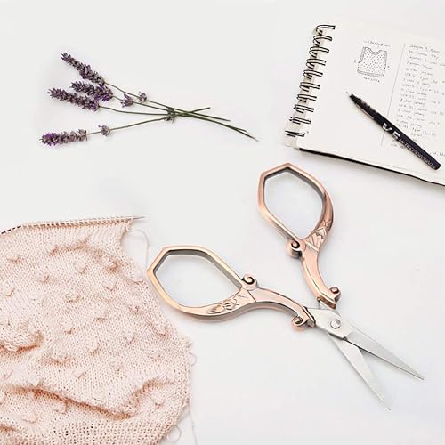 Miniatura 7 de Tijeras de punto de cruz retro europeas, tijeras de coser vintage con mango de aleación de zinc para bordado, costura, doble hilo, costura,