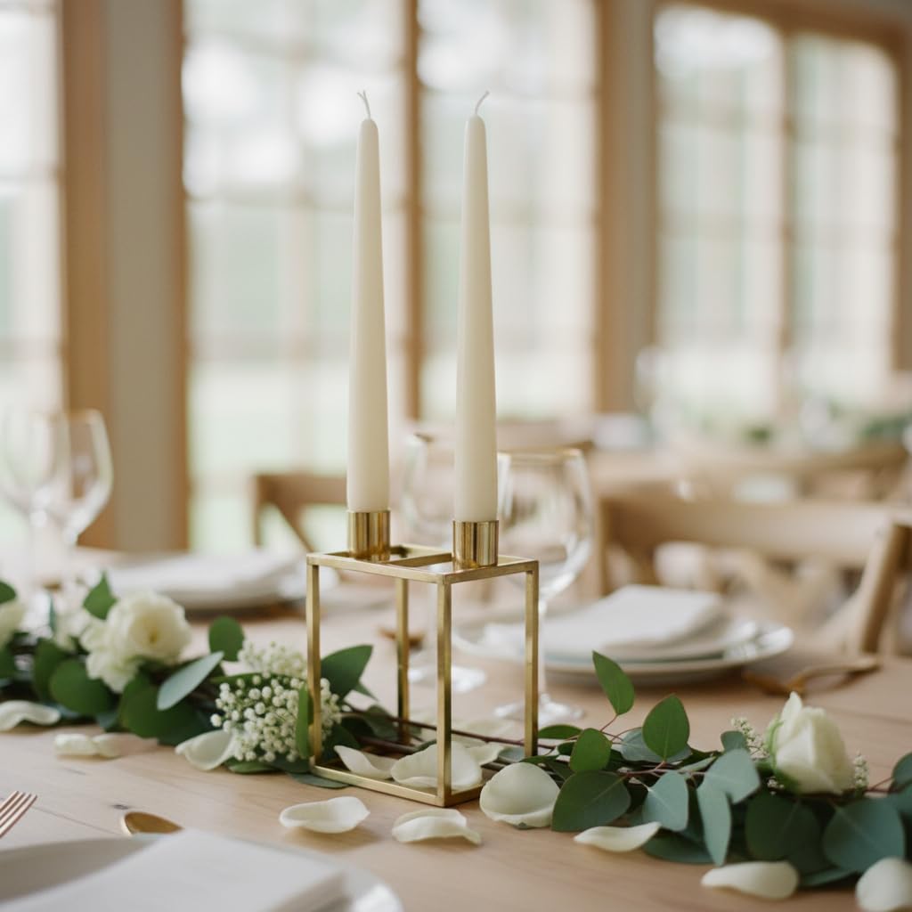 3 paquetes de 50 velas cónicas diámetro 2,2 cm altura 21 cm (150 velas) - Color marfil - Duración 5 horas - Estándar para candelabro - Cereria Di Giorgio