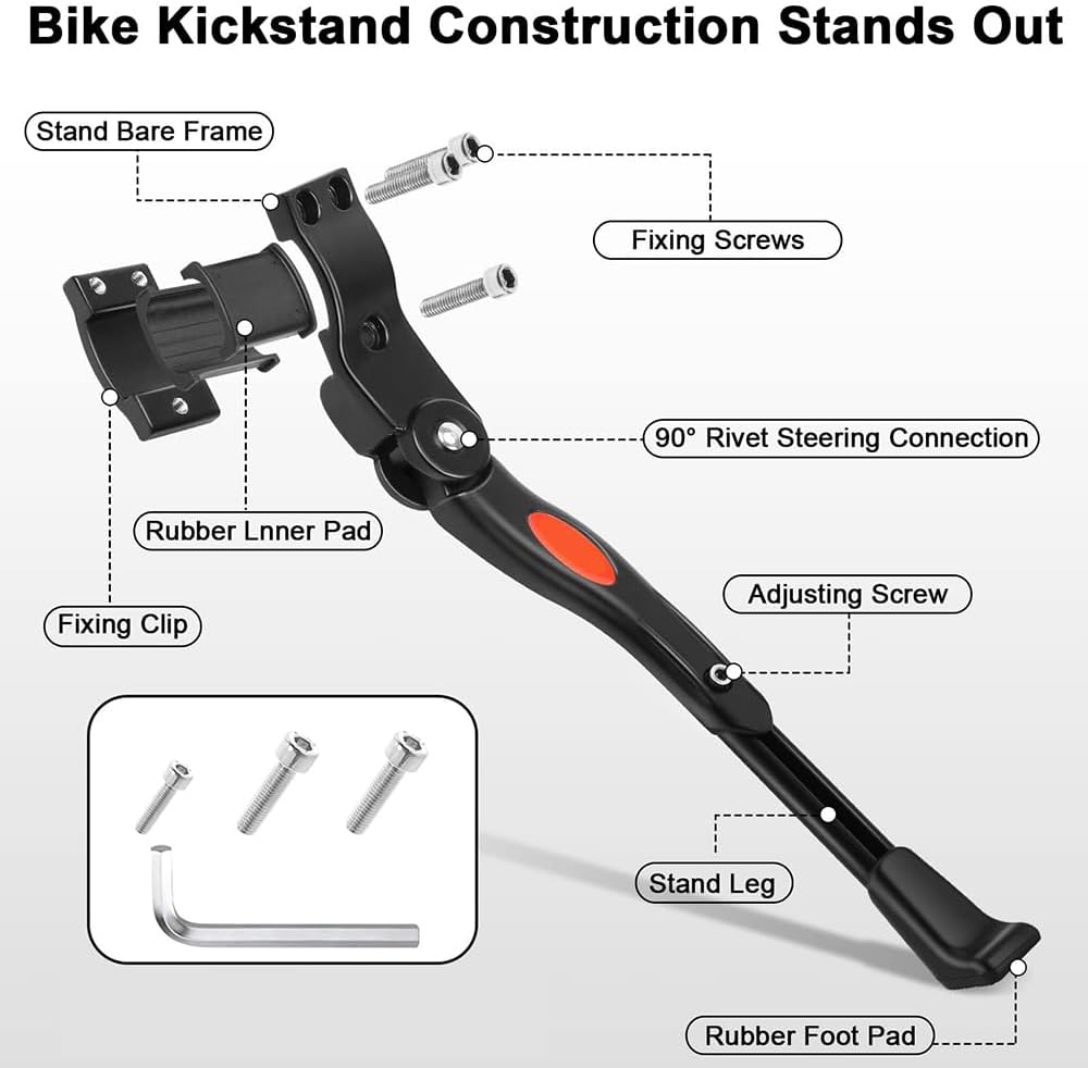Kickstand for Giant NRS OCR OCR 1 OCR 2 OCR 3 OCR 5 Omnium Pro 40 Propel, Adjustable Bicycle Kickstand Aluminium Alloy Bike Stand Non-Slip Kick Side Stand Easy to Install Bike Kickstand,C
