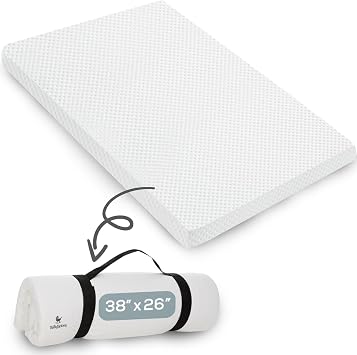 Pack and Play Mattress Pad 38" x 26" Waterproof Roll Up Memory Foam Topper