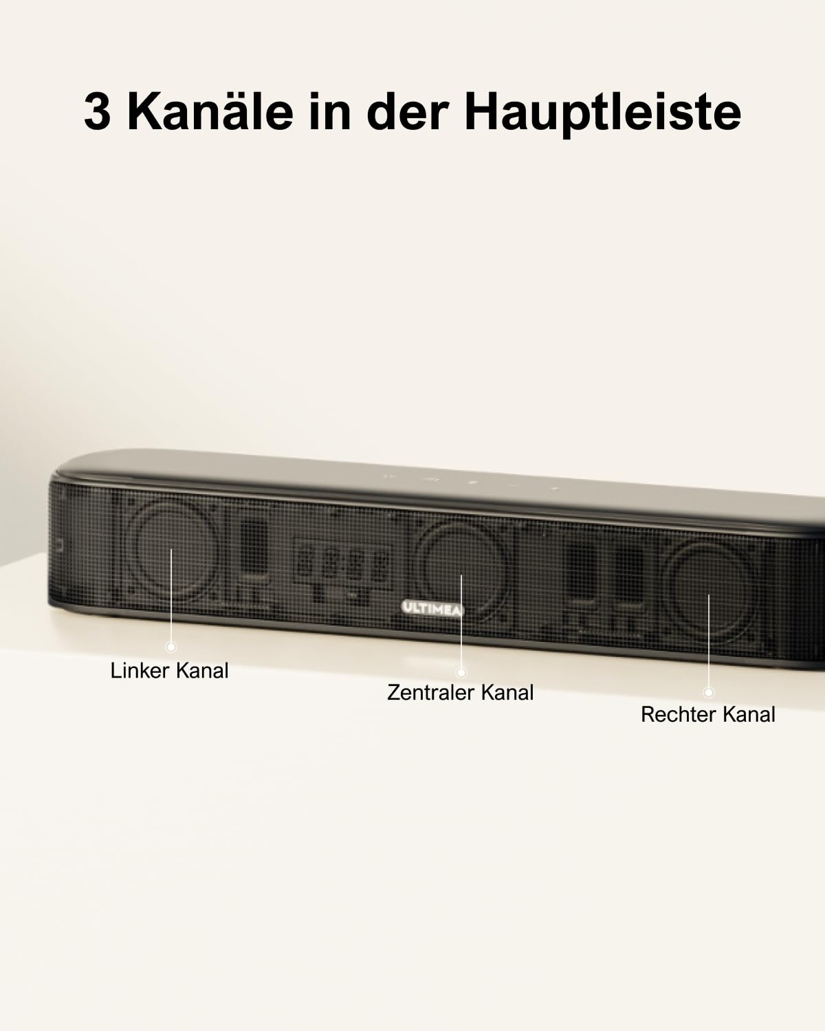 ULTIMEA 7.1ch Soundbar für TV Geräte, Heimkino Surround Sound System, 4 Surround Lautsprechern, 4" Subwoofer, App Steuerung, einstellbarem EQ, Bluetooth® 5.3, Aura A40