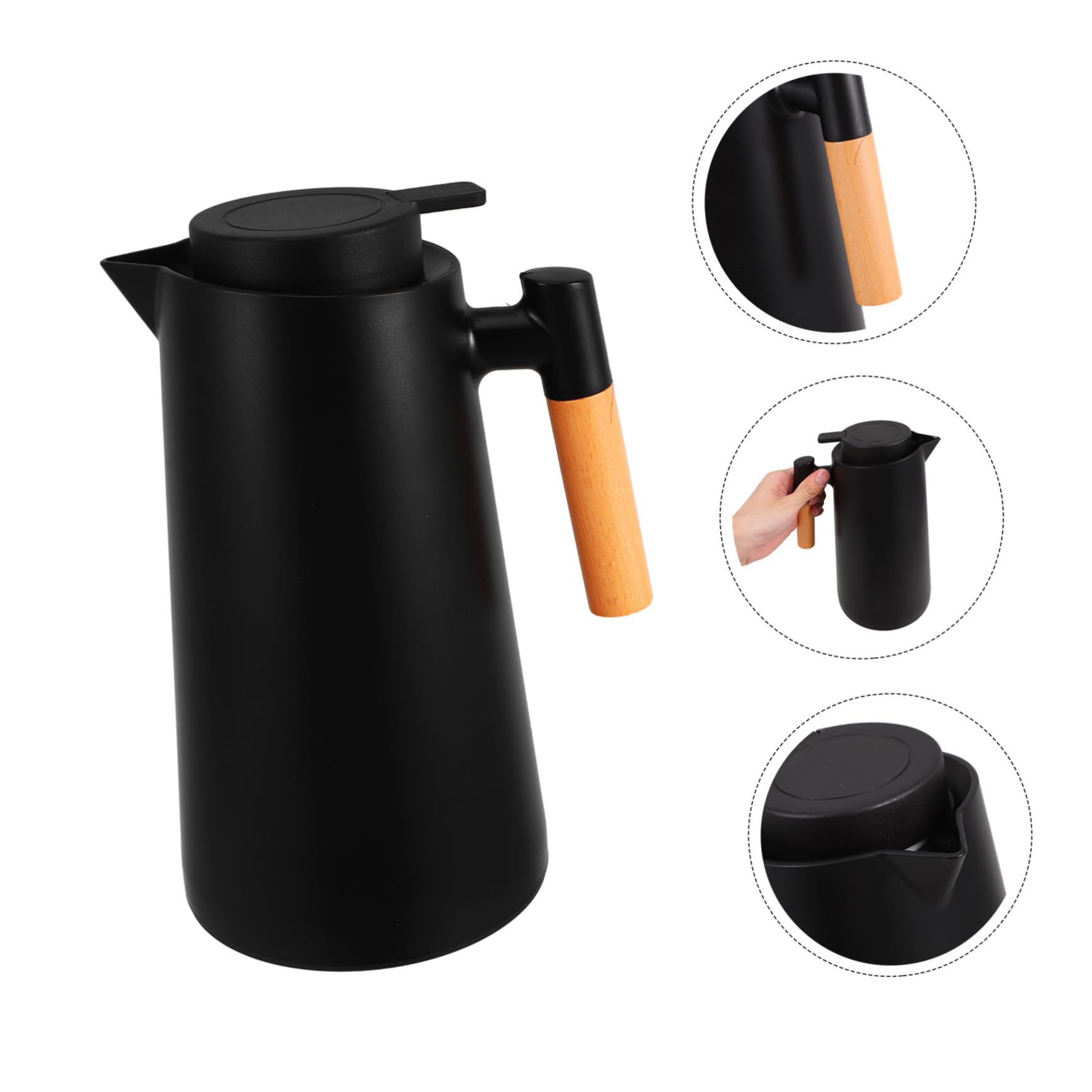 Thermoskanne aus Vakuumisolierte Kaffeekanne mit Griff für Heiße und Kalte Getränke Design für Zuhause und Büro