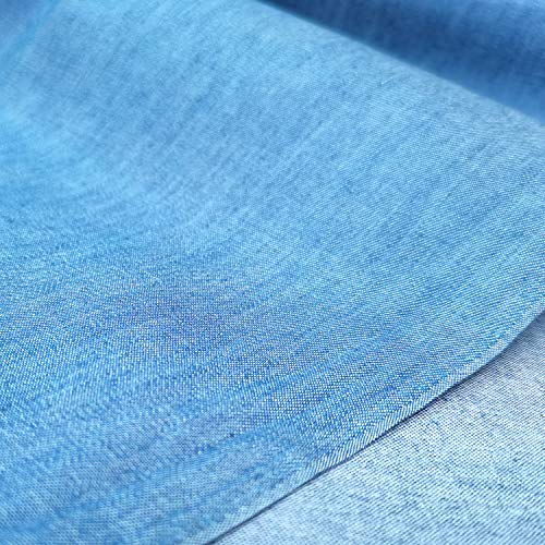 5OZ Cotton Denim Fabric for Sewing 55 Inches Width Entelare(Light Blue 1Yard)