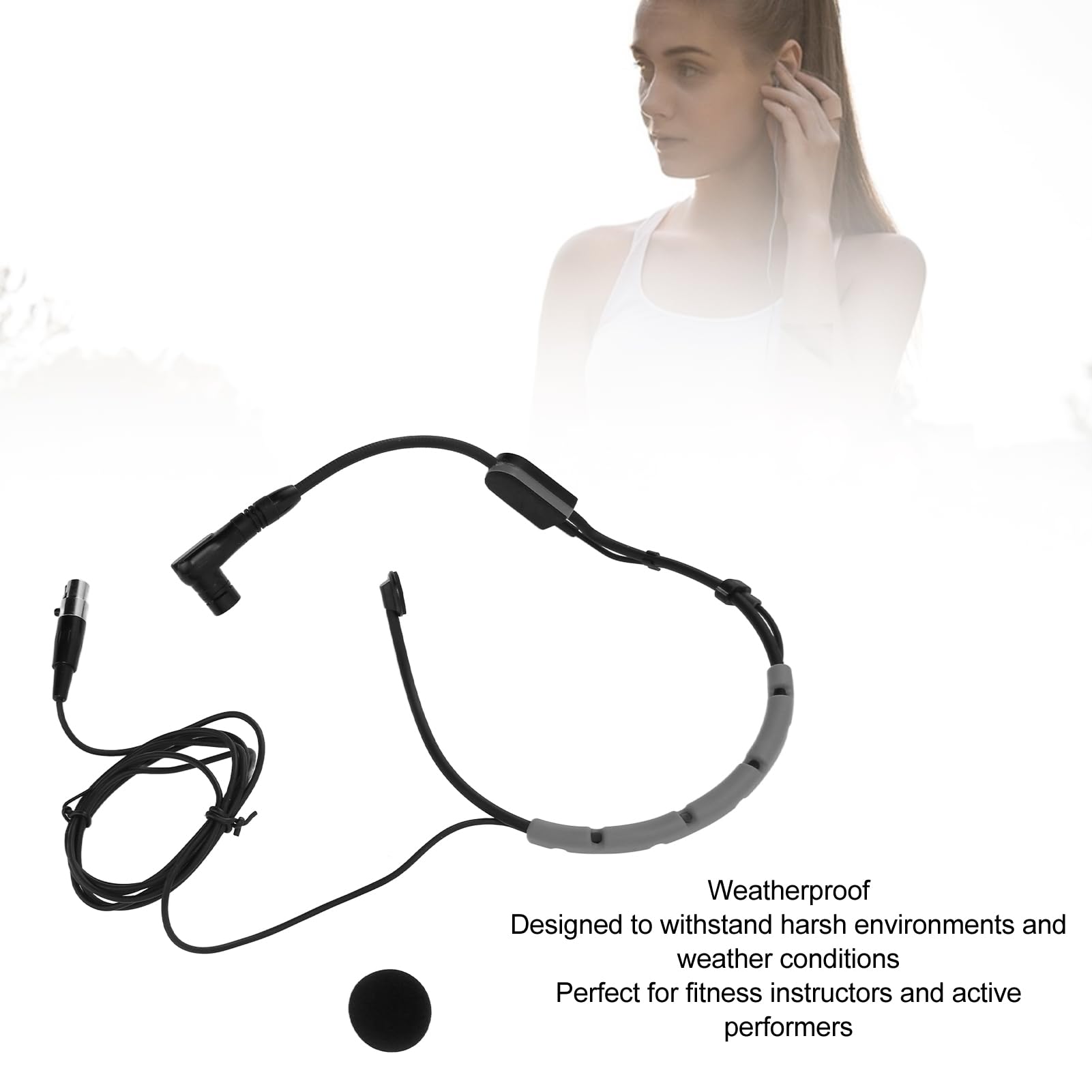 Micrófono de Diadema para Sistema Inalámbrico Shure PGA31 SM31 SM35, Micrófono Condensador de Auriculares, con Conector TQG, Resistente a la Intemperie (Gray)