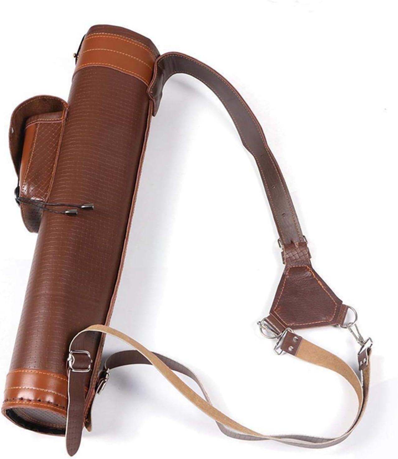 Arrow Quiver Traditional Leather Archery Back Quiver Holder Bag for Target Shooting Training